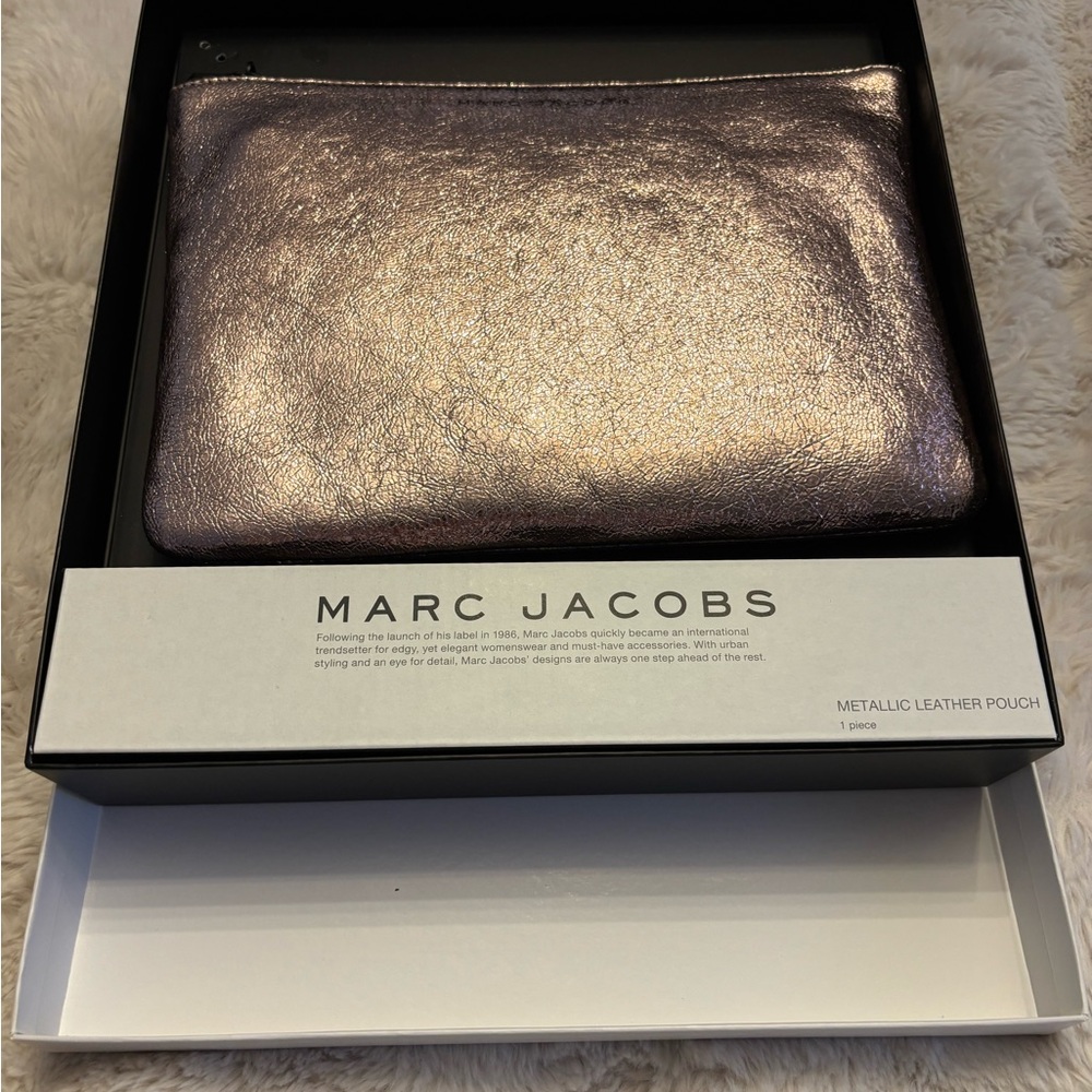Marc Jacobs Metallic Pink-Purple Leather Pouch